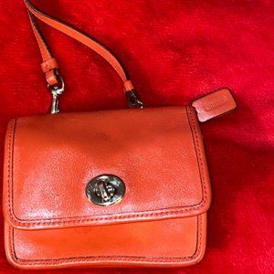 Coach Legacy Leather mini crossbody Vermillion